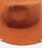 Ruslan Baginskiy Chain-detail straw fedora
