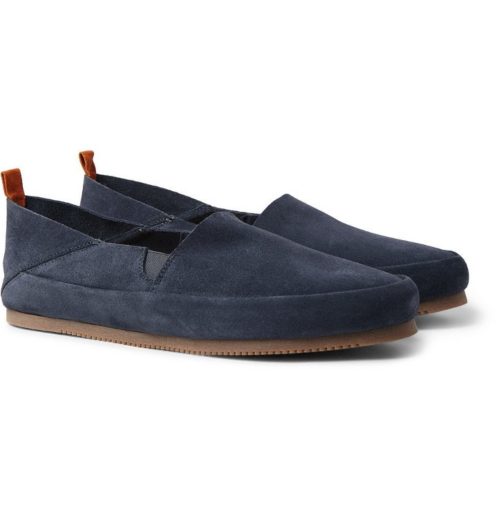 Photo: Mulo - Collapsible-Heel Suede Loafers - Dark gray