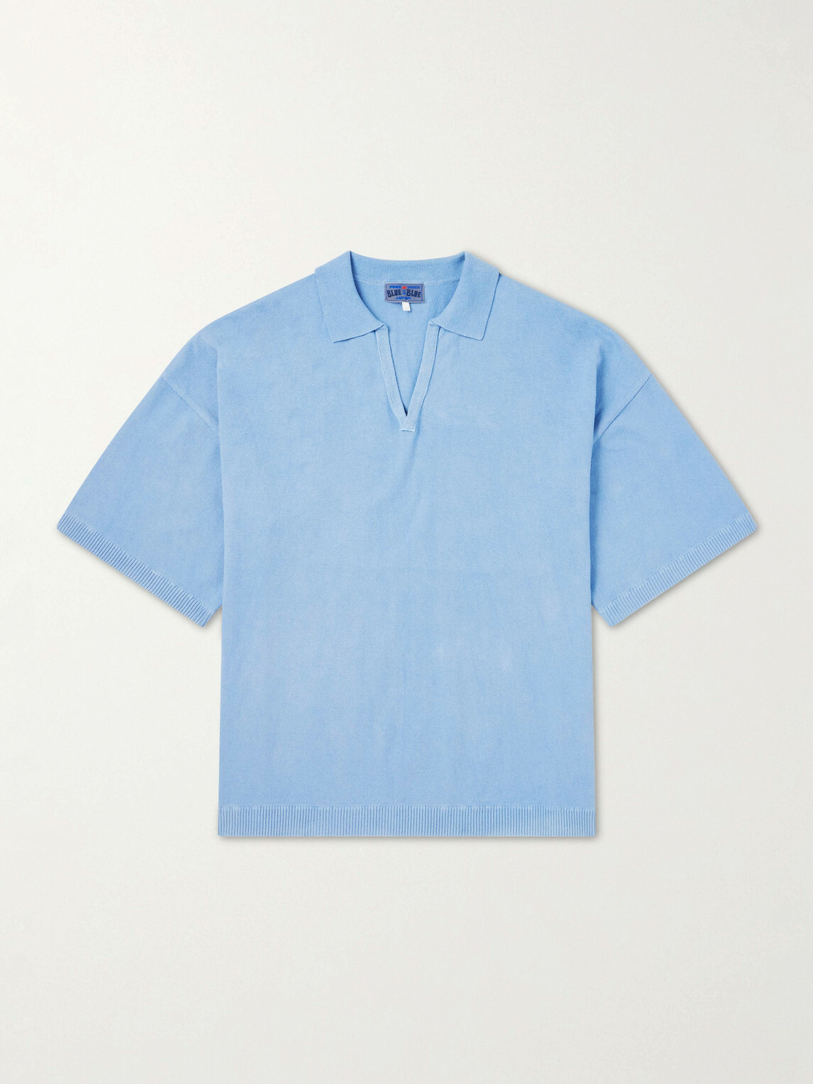 Blue Blue Japan - Knitted Polo Shirt - Blue