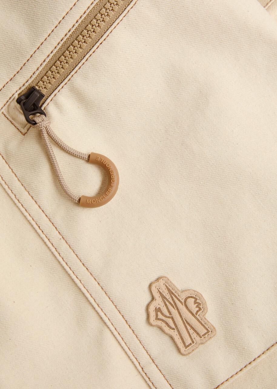 Moncler Grenoble Canvas Cargo Shorts Cream