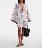 Camilla Cutout printed linen kaftan
