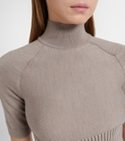 Alaïa Ribbed-knit turtleneck wool-blend top