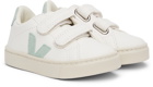 Veja Baby White & Green Leather Esplar Sneakers