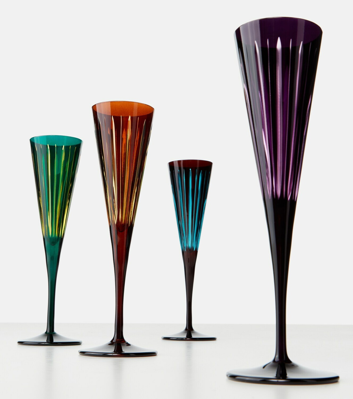 L'Objet Prism set of 4 champagne flutes