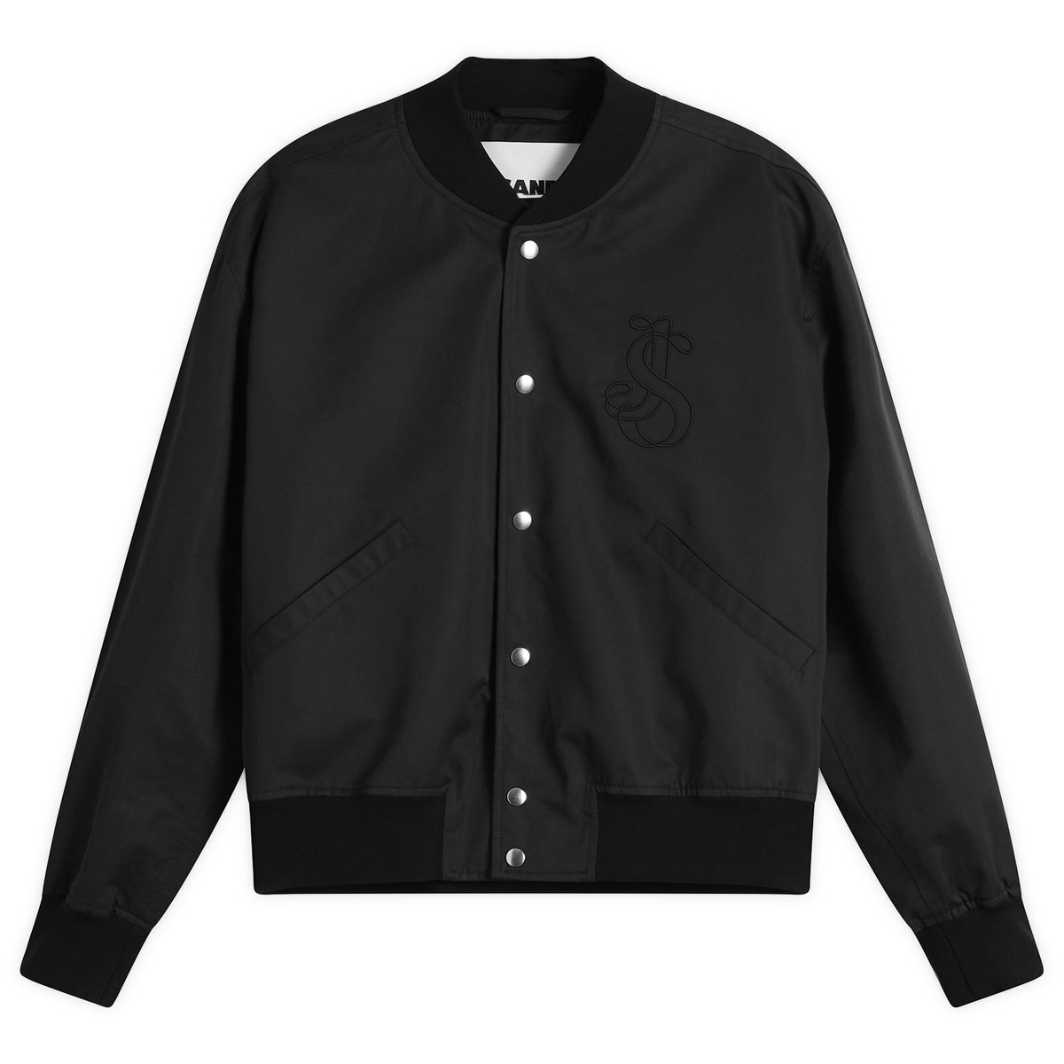 Jil Sander Men's Zip Bomber Jacket in Black Jil Sander