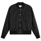 Jil Sander Men's Snap Closure Varsity Jacket in Black