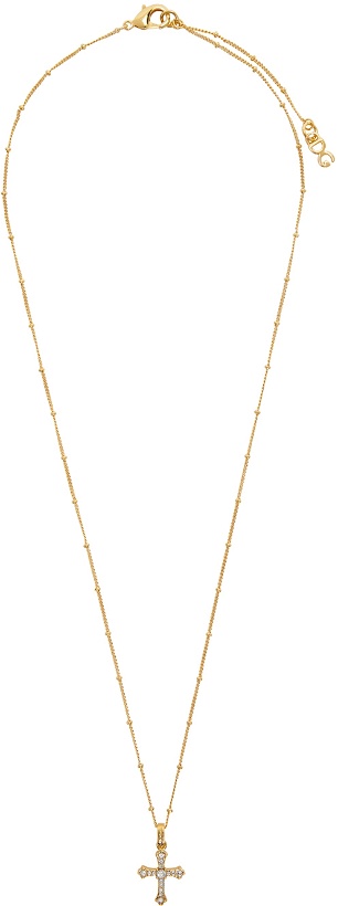 Photo: Dolce & Gabbana Gold Crystal Cross Necklace