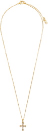 Dolce & Gabbana Gold Crystal Cross Necklace