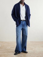 The Elder Statesman - Italy Smoking Shawl-Collar Cashmere Cardigan - Blue