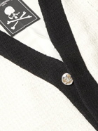 Mastermind World - Logo-Embroidered Silk and Cotton-Blend Tweed Cardigan - White