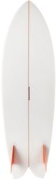 Stockholm (Surfboard) Club White & Orange 'Kid' Fish Surfboard, 5 ft 8 in