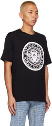 Balmain Black Flocked T-Shirt