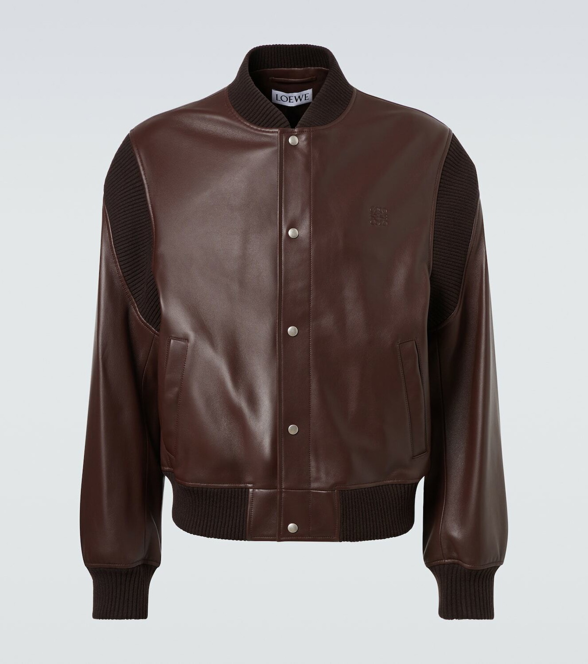 Loewe Anagram leather bomber jacket