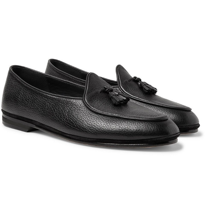 Photo: Rubinacci - Marphy Textured-Leather Loafers - Men - Black