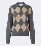 Róhe Argyle wool-blend polo sweater