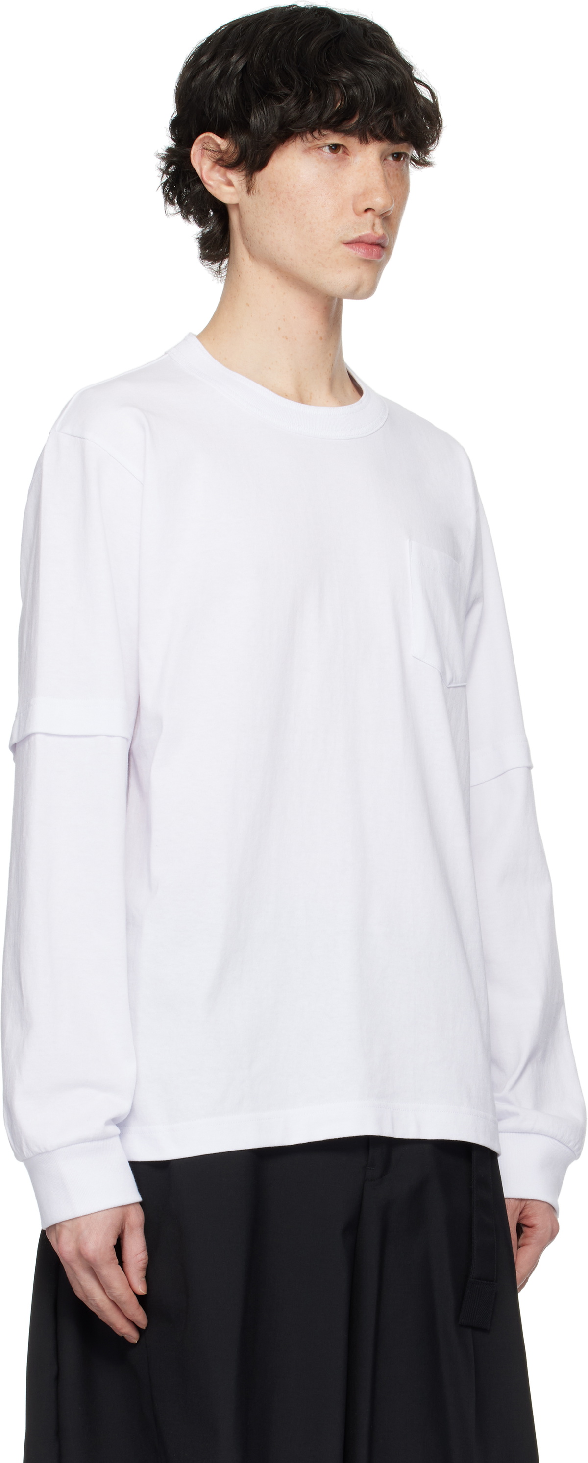 レイヤードデザイン♪【Sacai】James Dean L/S T-shirt sacai White James Dean Long Sleeve T-shirt Sacai