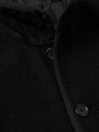 James Perse - Suede-Trimmed Cashmere Car Coat - Black