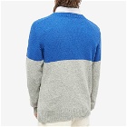 Country Of Origin Men's Supersoft Seamless Half & Half Crew Knit in Paradise Blue/Silver Grey