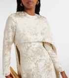 Markarian Felice floral caped jacquard midi dress