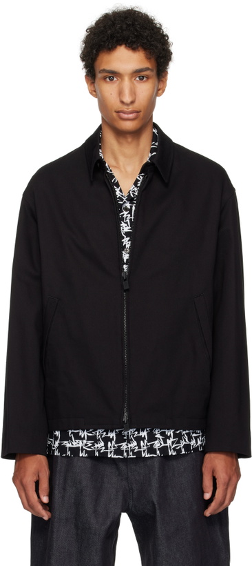 Photo: Y's For Men Black Katsuragi Zip Blouson Jacket