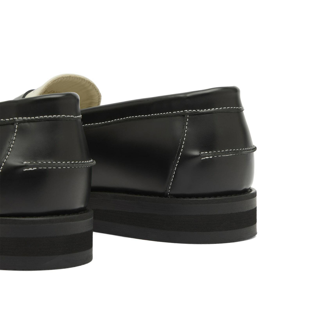 Duke + Dexter Men's Wilde Cherry Penny Loafer in Black/White