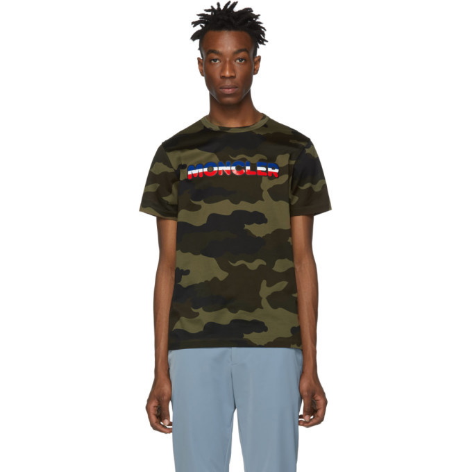 Photo: Moncler Green Camo Logo T-Shirt