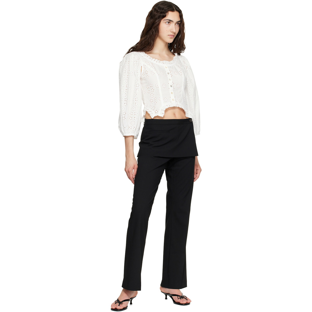 Sandy Liang White Palisade Blouse