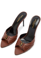 Saint Laurent Babylone 90 Leather Sandals Brown