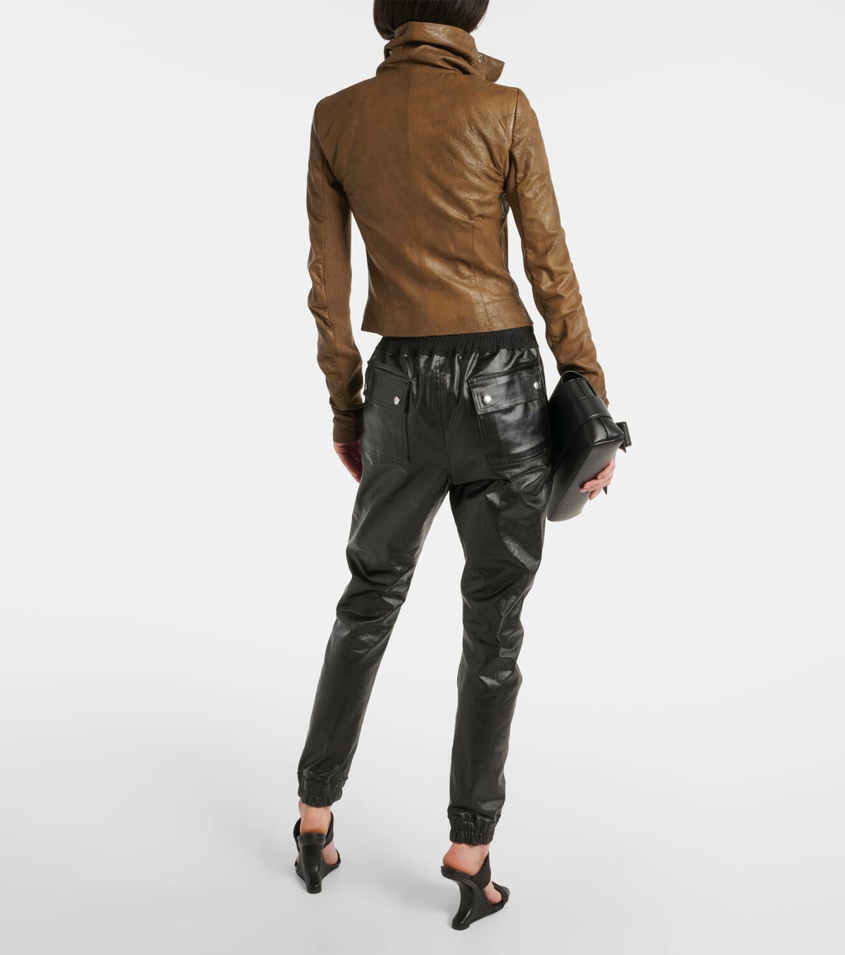 Rick Owens Asymmetric leather biker jacket Rick Owens
