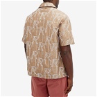 Represent Men's Embroided Initial Vacation Shirt in Washed Taupe