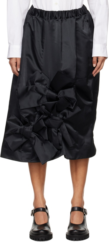 Photo: Comme des Garçons Black Satin Midi Skirt