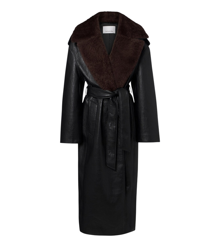 Photo: The Frankie Shop Edra shearling-trimmed wrap coat
