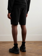 Stone Island - Straight-Leg Logo-Appliquéd Garment-Dyed Cotton-Jersey Shorts - Black