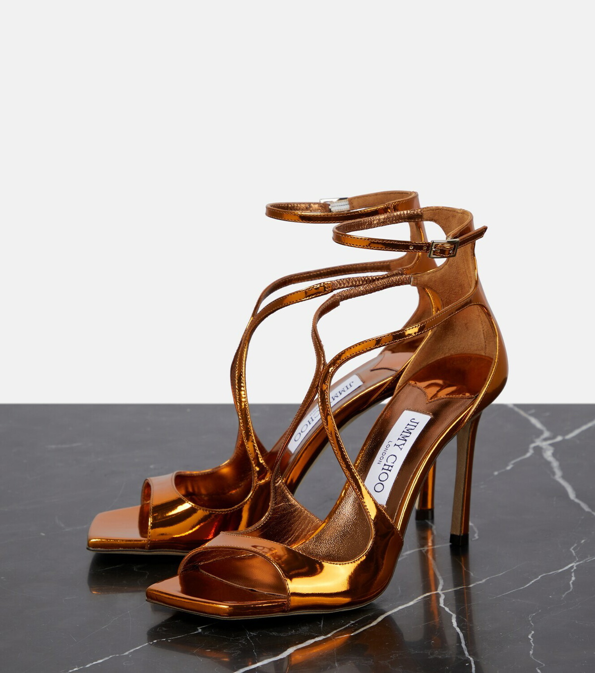 【関税&送料込】Jimmy Choo Brown Leather Azie 85 Sandals Azie 85 suede sandals in brown - Jimmy Choo | Mytheresa