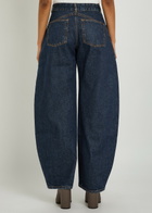 Alaïa Low Round Barrel-leg Denim Jeans
