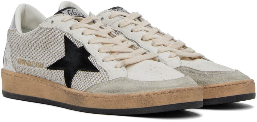 Golden Goose White & Silver Ball Star Sneakers
