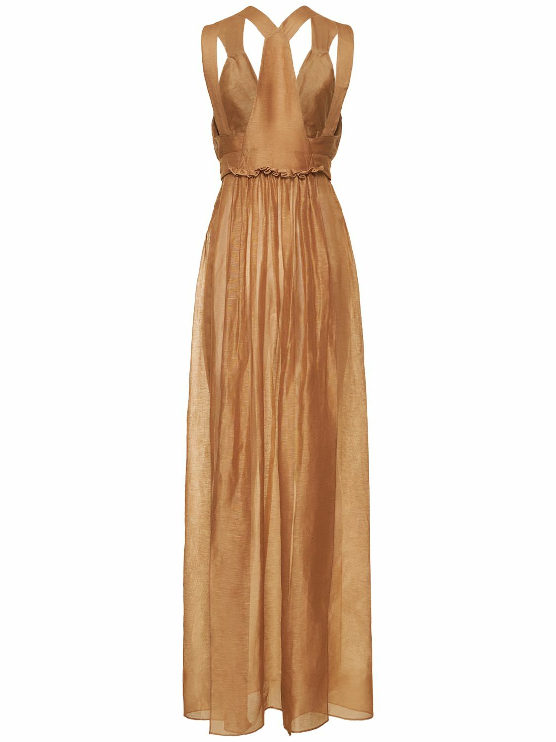 ALBERTA FERRETTI Mussola Long Dress with Buckle Straps Alberta Ferretti