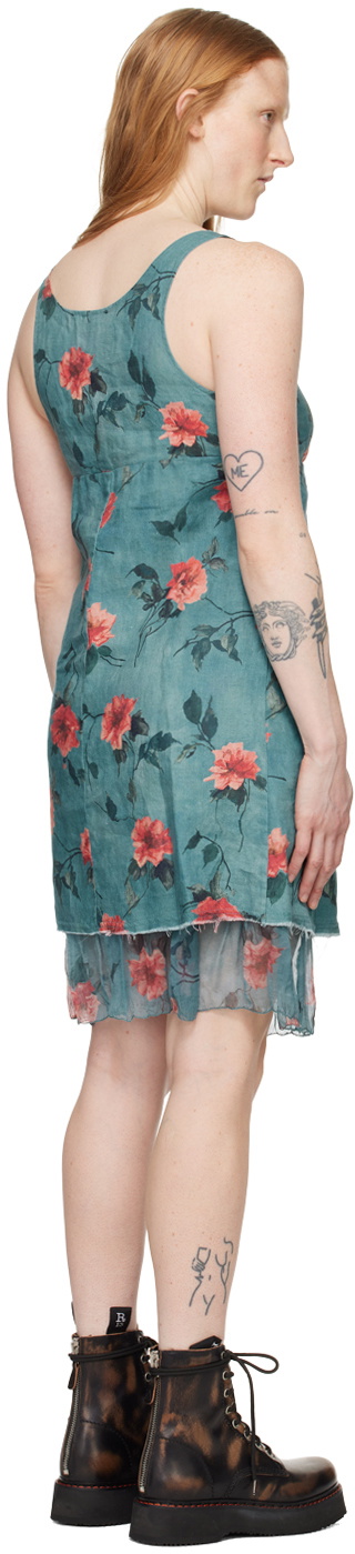 R13 Blue Flounce Mini Dress