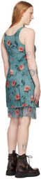 R13 Blue Flounce Mini Dress