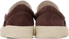 TOM FORD Brown Perforated Suede Jude Slip On Sneakers