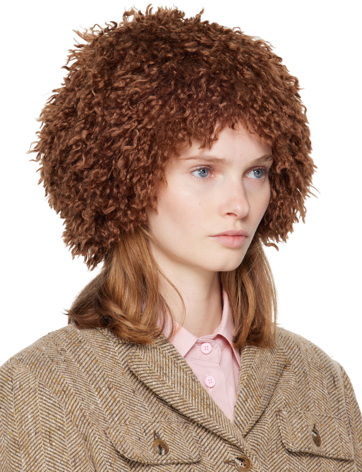Anna Sui SSENSE Exclusive Brown Faux Fur Beanie