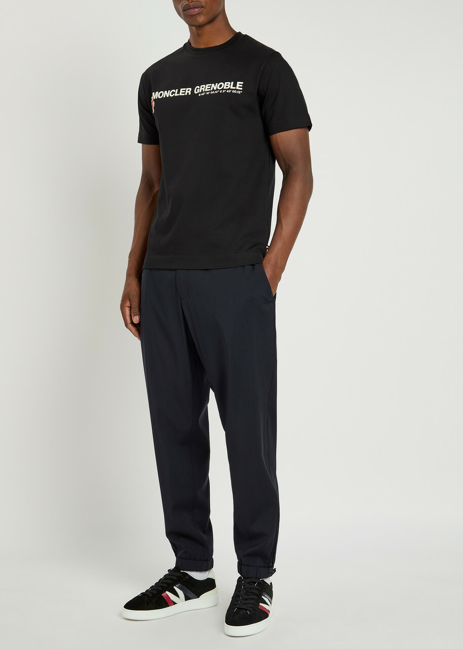 Moncler Grenoble Logo-appliquéd Stretch-cotton T-shirt Black