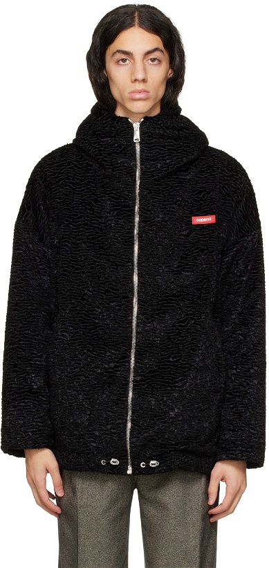 Photo: Coperni Black Textured Faux-Fur Jacket