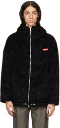 Coperni Black Textured Faux-Fur Jacket