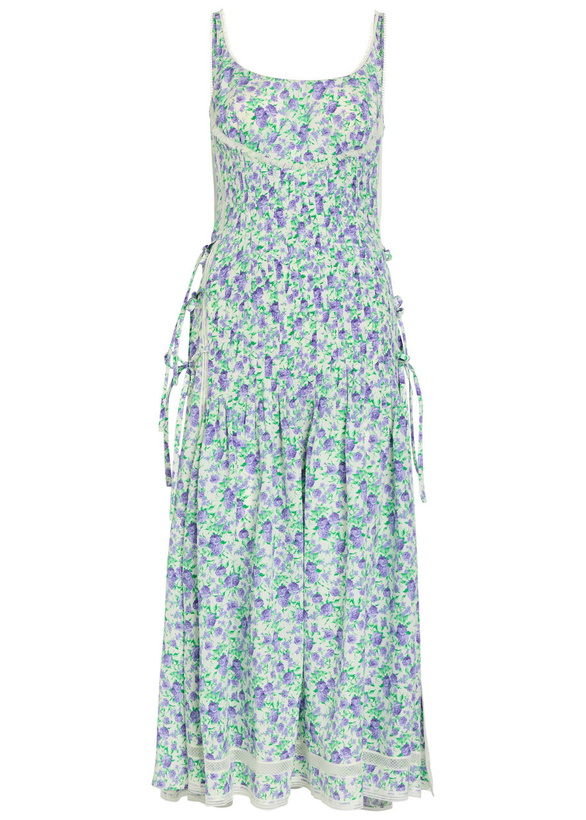 Photo: Rabanne Floral-print Silk-chiffon Midi Dress Purple