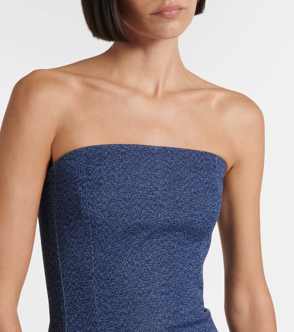Tove Alba strapless denim midi dress Tove
