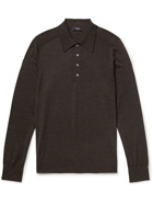 Theory - Wool Polo Shirt - Brown