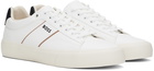 BOSS White Cupsole Lace-Up Sneakers