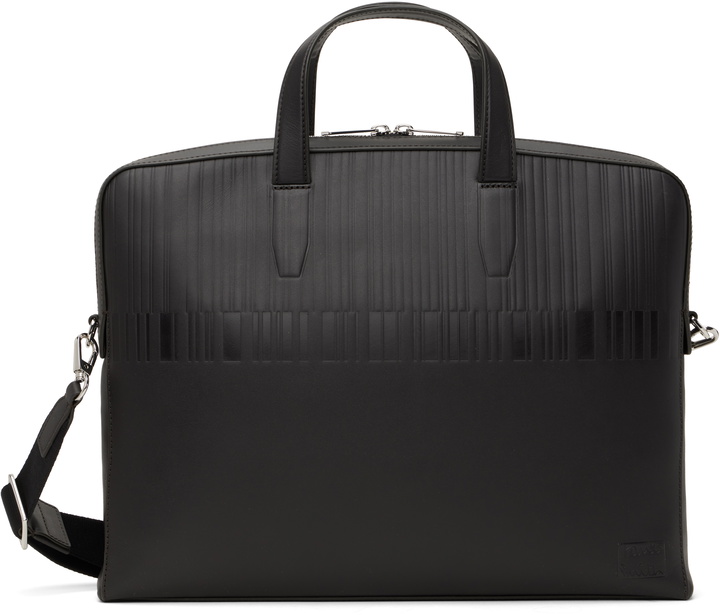 Photo: Paul Smith Brown Shadow Stripe Leather Folio Briefcase