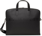Paul Smith Brown Shadow Stripe Leather Folio Briefcase
